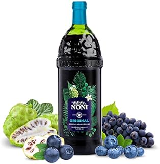 TAHITIAN NONI Juice by Morinda, Original and Authentic, Noni Fruit Puree from Tahiti w/Natural Blueberry & Grape (Resveratrol), All-Natural Daily Wellness Drink - Single One Liter Juice Bottle