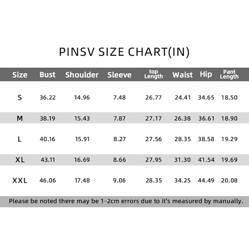 Image of PINSV Women's 2 Piece Outfits Summer Printing Bodycon Short Pants Workout Sets