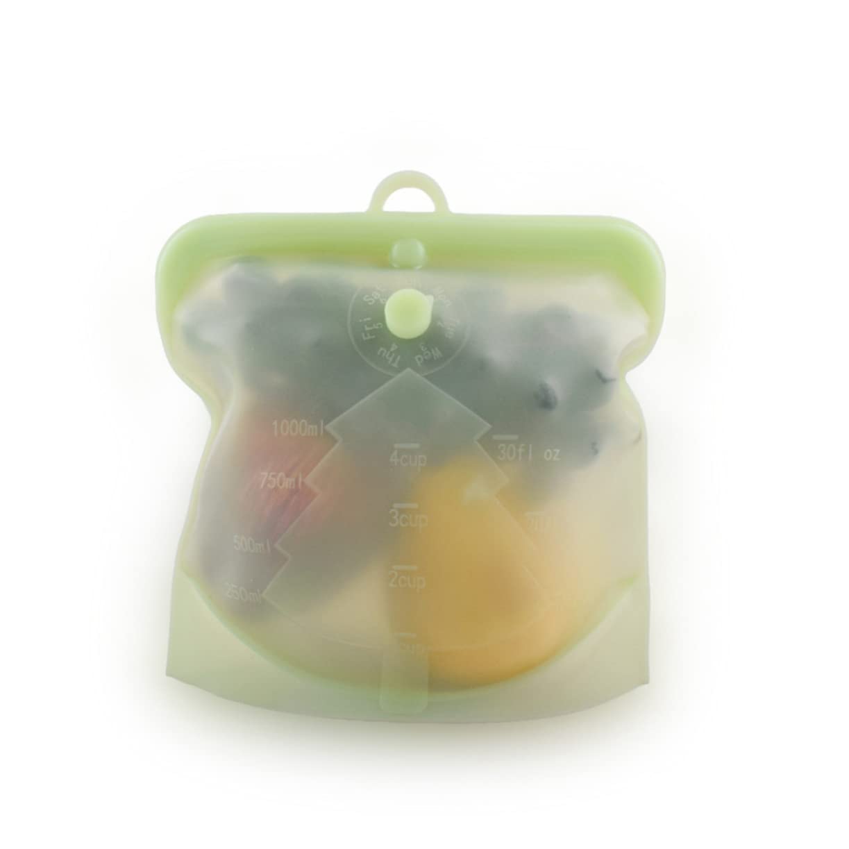 FRCOLOR 3pezzi Sacchetti Per Alimenti Riutilizzabili Silicone Di Borse Per Congelatore Impermeabili e Sigillabili Per Frutta Snack e Alimenti Freschi