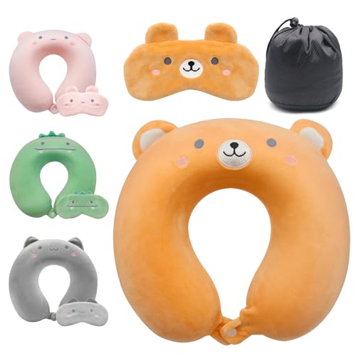 Lookka Cuscino da Viaggio, Simpatico Cuscino Peril Collo per Bambini, Cuscino di Supporto peril...