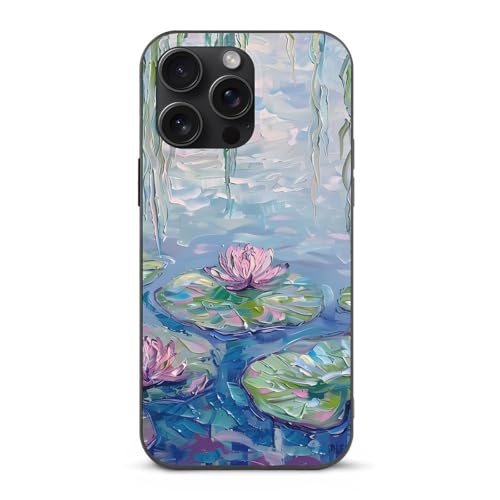 Image of Water Lilies Lotues Weeping Willow Compatible with iPhone 15 Plus/Pro/Pro Max TPU Phone Case Slim Durable Phone Protective Cover 15 Pro Max