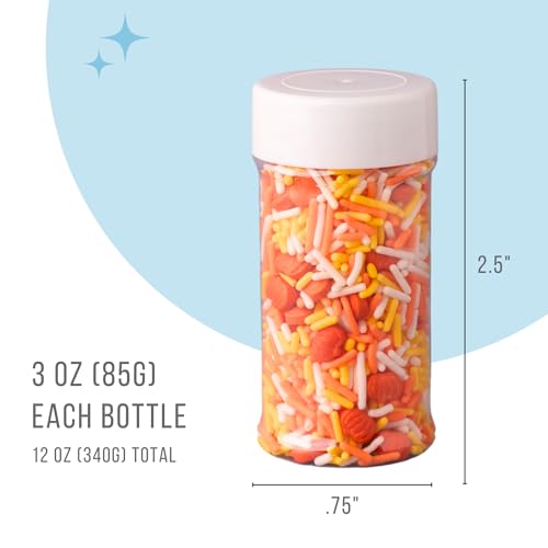 Image of Sweets Indeed Sprinkles, 4 Pack, Edible Sprinkle Mix, Perfect for Cake Decorations, Baking, Ice Cream, Cookies, Cupcake Topper (Fall)