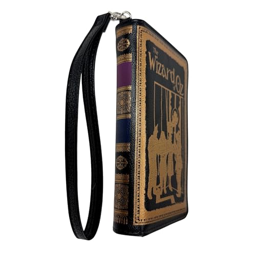 Image of Things2Die4 Women's Bifold Wallet Wizard of Oz Book Wristlet, Brown 7 Inch