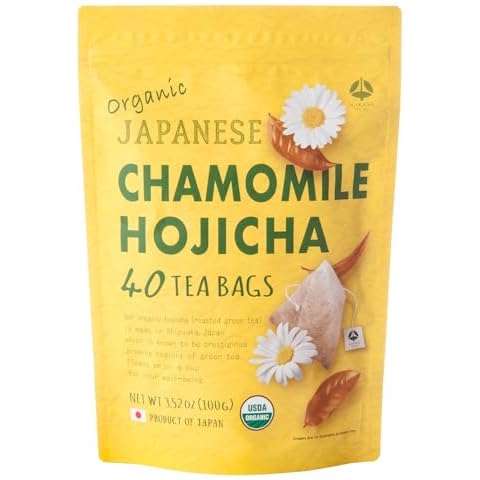 NAKANE TEA INC. Organic Chamomile Hojicha Tea Bags, 40 Count - Chamomile Tea Roasted Green Tea Blend from Japan Cover