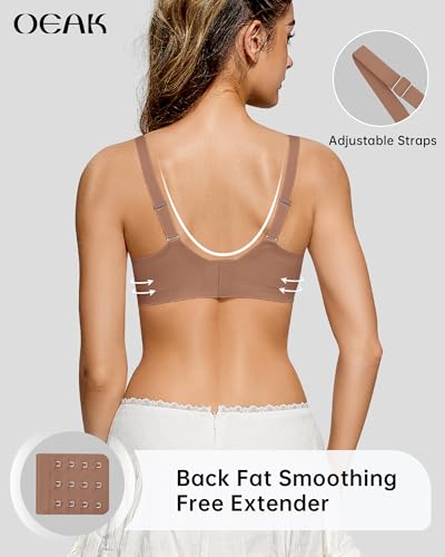 Image of OEAK Womens Wireless Jelly Bras Scalloped Push Up No Underwire Bralette Supportive Tshirt Bra Seamless Comfortable Bras
