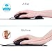 JIKIOU Mouse Pad, 2 Pack Ergonomic Mouse Pads with Comfortable Gel Wrist Rest Support and Smooth Cloth, Non-Slip PU Base for Easy Typing Pain Relief Durable and Easy to Clean Small Black