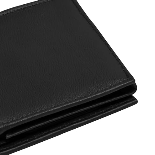 Image of K-Lite Men's Bi-Fold Wallet | Elegant, Slim & Durable Design with Card Organizer, Photo Holder, Zip Pocket & Front Card Slot | Stylish Everyday Use (Black)