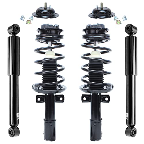 Image of Detroit Axle - Struts Shocks for 2003-2007 Saturn Ion [Excludes RedLine] Complete 2 Front with Coil Spring Rear Shock Absorbers 2004-06 Replacement Ready Assembly