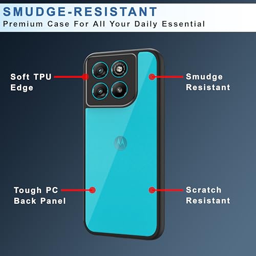 Image of CEDO Backcover for Motorola Moto G67 / G57 Power (5G) | Camera Protection Bump Shockproof Edge | Ultra Hybrid Transparent Acrylic Clear TPU+PC Hard Backcase Cover (Black)