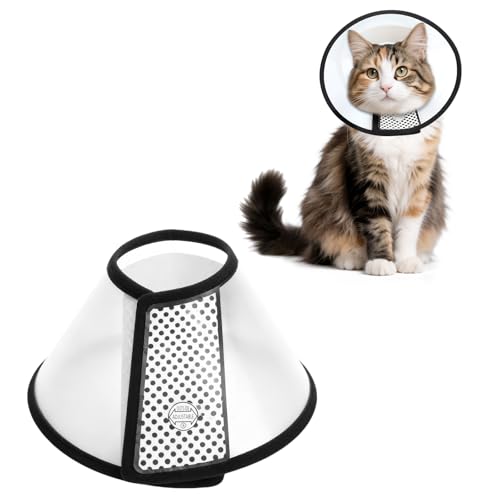 VOSSOT Pet Cone Recovery, Halskrause Katze Anti-Leck, Leichter Kunststoff Schutzkragen, Hygienischer Kragen für Haustiere postoperativ, Anti-Biss...