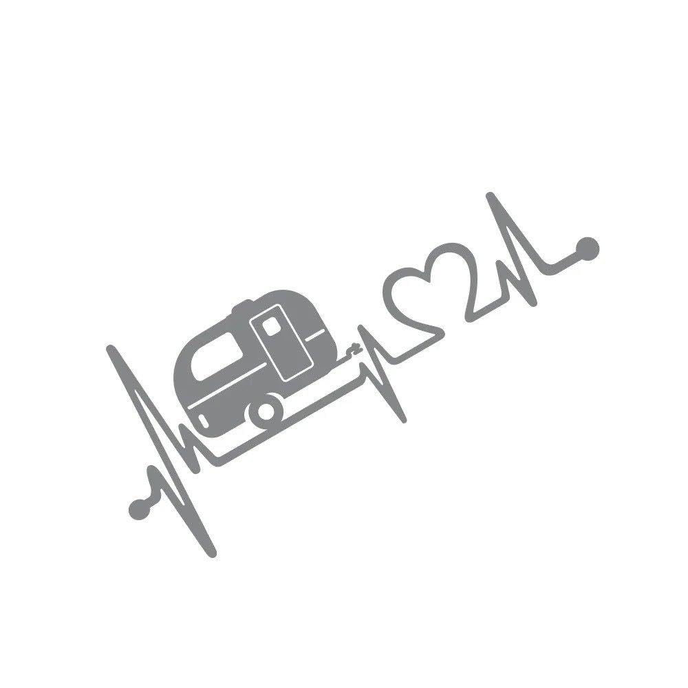 Autocollant voiture camping-car et remorque de voyage gris brillant sticker carrosserie 50cm