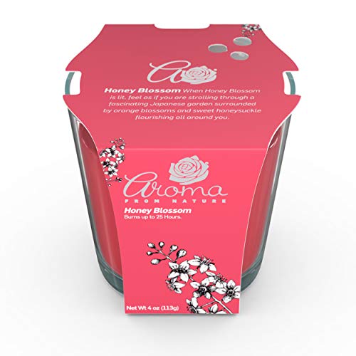 Aroma From Nature Honey Blossom 4 Oz Airecare Scented Candle - 1 Pack - Aromatherapy Candles - Home Fragrance - Apothecary Glass With Single Wick #TOP2