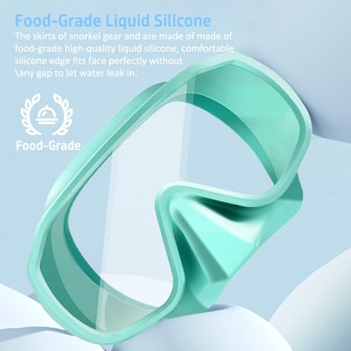 Set de Snorkel para Adultos KLERICER con Máscara Ajustable y Vidrio Templado Anti-Niebla 180° miniatura 2