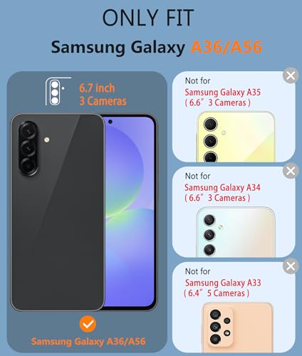 Image of FNTCASE for Galaxy A36-5G Phone Case - A56-5G Military Grade Drop Protection, 14ft Drop Tested, Screen Protector Included, Anti-Slip Matte Textured, TPU+PC Dual Layer Shockproof Cover (Mint Green)