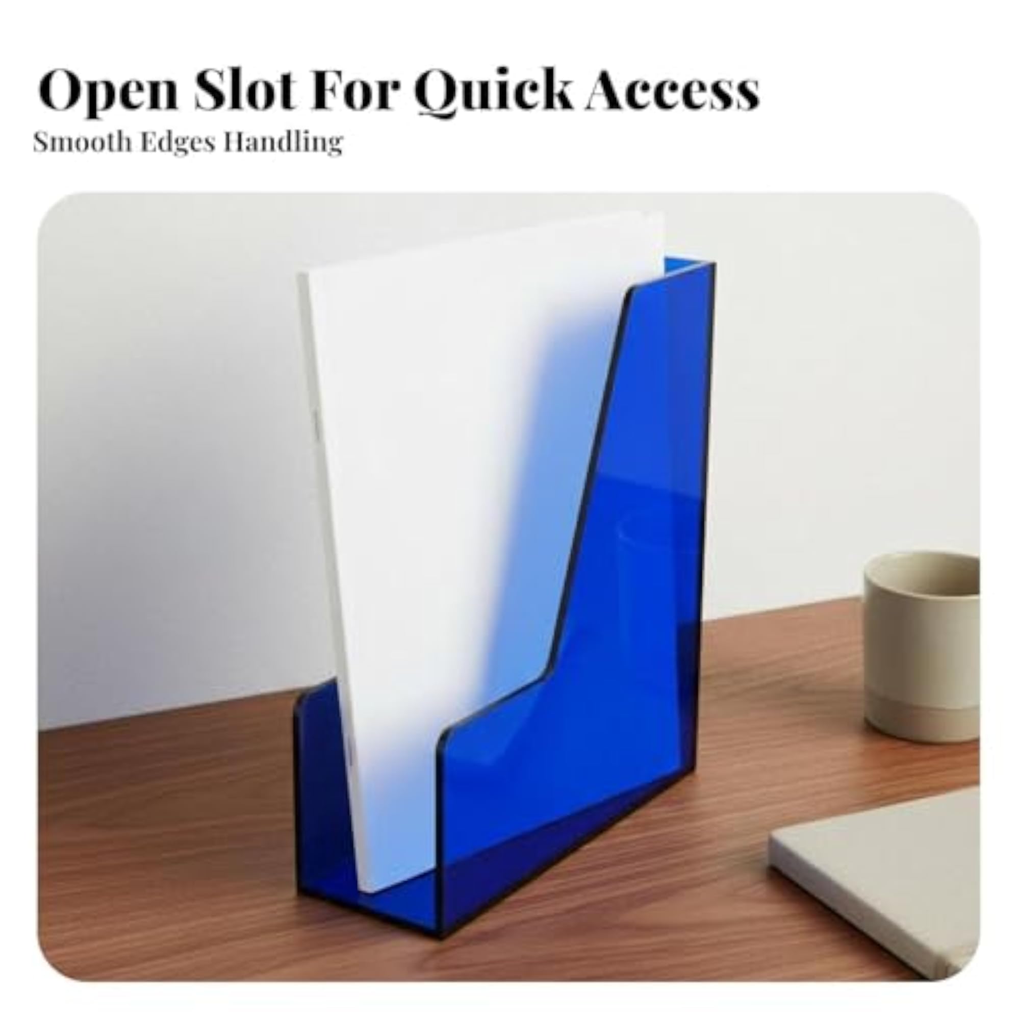 Acrylic File Holder, Space-Saving Vertical Organizer for Students