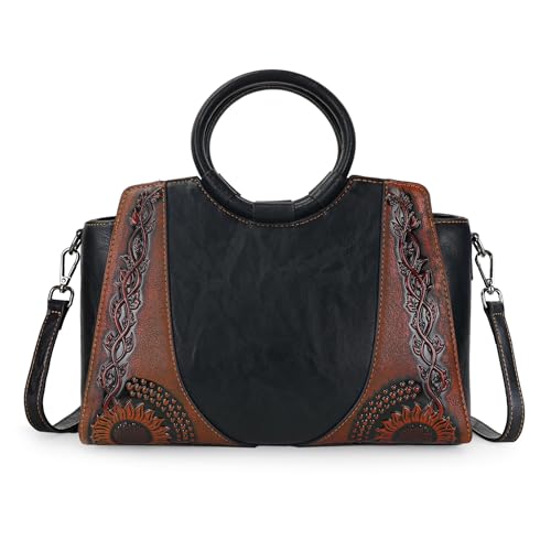 Bolso Satchel para Mujer de Cuero Sintético Negro miniatura 1