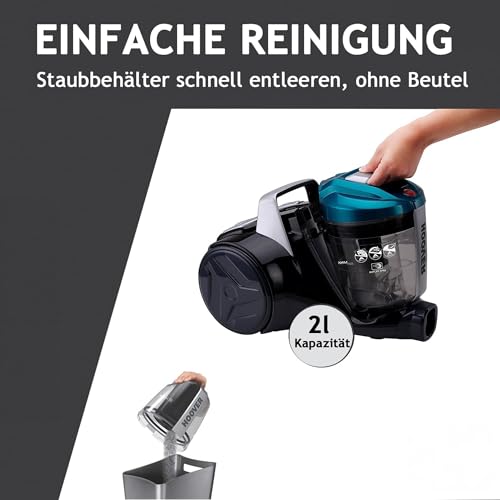 Hoover Staubsauger Tierhaare Breeze PET mit Tier-Düse I Tierhaar-Staubsauger ohne Beutel für Hundehaare & Katzenhaare I Mit größenverstellbarem Stab, EPA-Filter, 5m Kabel mit Auto-Aufwicklung & Griff