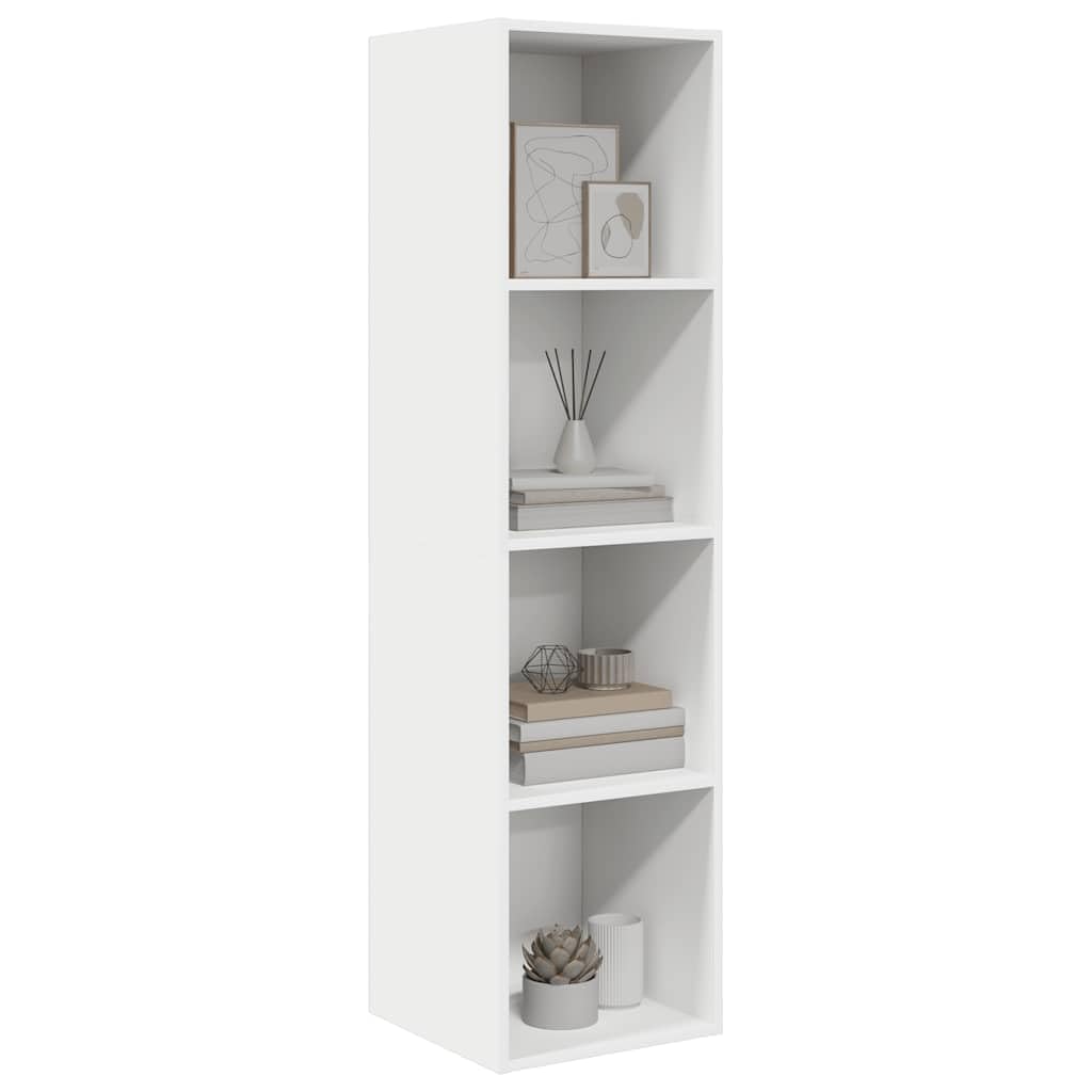 Mueble de TV blanco 37 x 37 x 142,5 cm, mueble de TV colgante de madera con 4 compartimentos, diseño moderno y construcción robusta para salón, dormitorio, oficina
