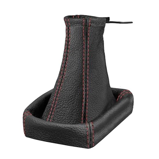 Schaltsack für Opel Astra G - Bj. 1998-2005 - aus echtem Leder - Schwarz - Rot - Schaltmanschette - Manschette für Gangschaltung - Schalthebelmanschette für Schaltgetriebe - Echtleder - A0016-3