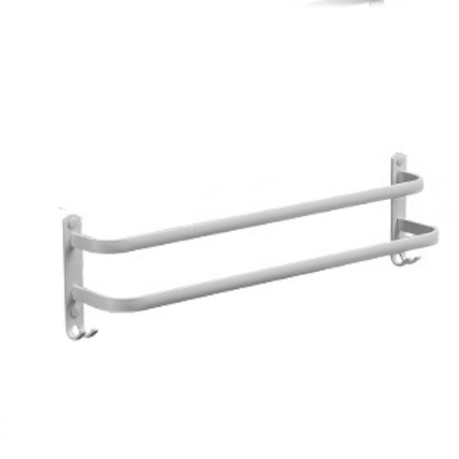 White Bathroom Towel Bar,24 Inch Double Racks,Wall-Mounted Rail Hanger For Hotel Dorm Restroom RV Gym Rustproof Storage(Double Bar,30cm)