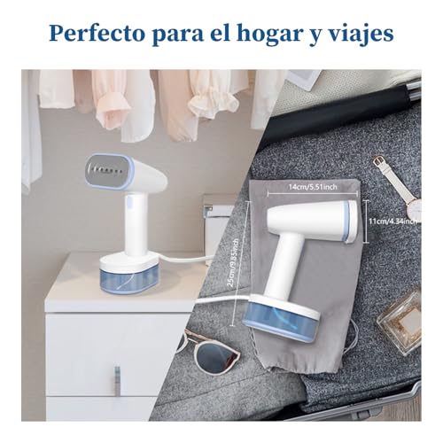 YASHE Vaporizador de Ropa Portátil de Mano, 250ml de Capacidad Grande, 1600W, Calentamiento Rápido en 25s, Autoapagado, Autolimpieza, Sin Salpicaduras de Agua, Para el Hogar, La Oficina y el Viaje - imagen 5
