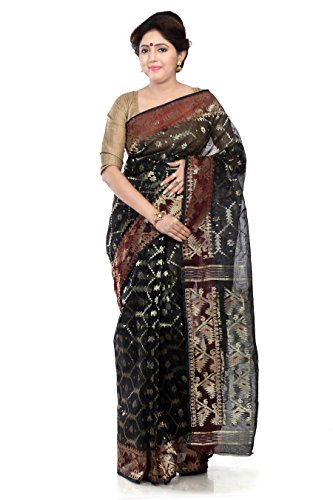 B3Fashion Indian Traditional Handloom Dhakai Jamdani Silk Saree