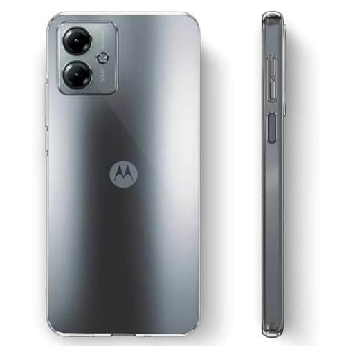 Image of Fashionury Shockproof Crystal Clear Back Cover Case for Motorola Moto G14 | Raised Bumps for Camera & Screen Protection | Transparent Back Cover Case for Motorola G14 / Moto G14
