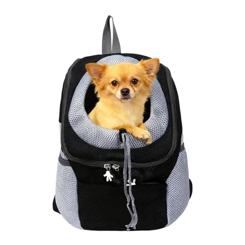 WIYETY Hundetragerucksack Verstellbarer Haustier Rucksack: Faltbar Hundetrage-Rucksack Welpentasche, Atmungsaktiv, Hunderucksack Haustier Rucksack Kleine Hunde für Outdoor Aktivitäten, Schwarz