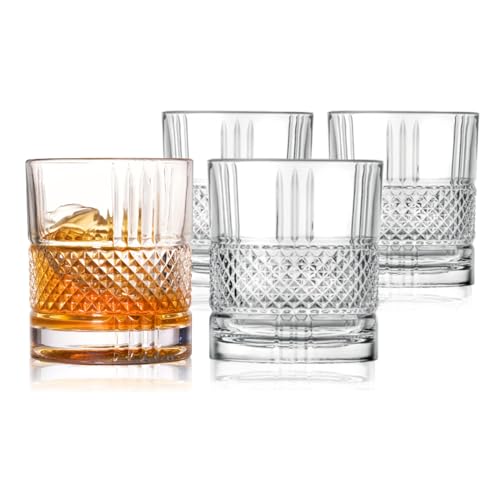 LEMONSODA Premium Double Rocks Vintage Whiskey Tumbler -10 oz Set