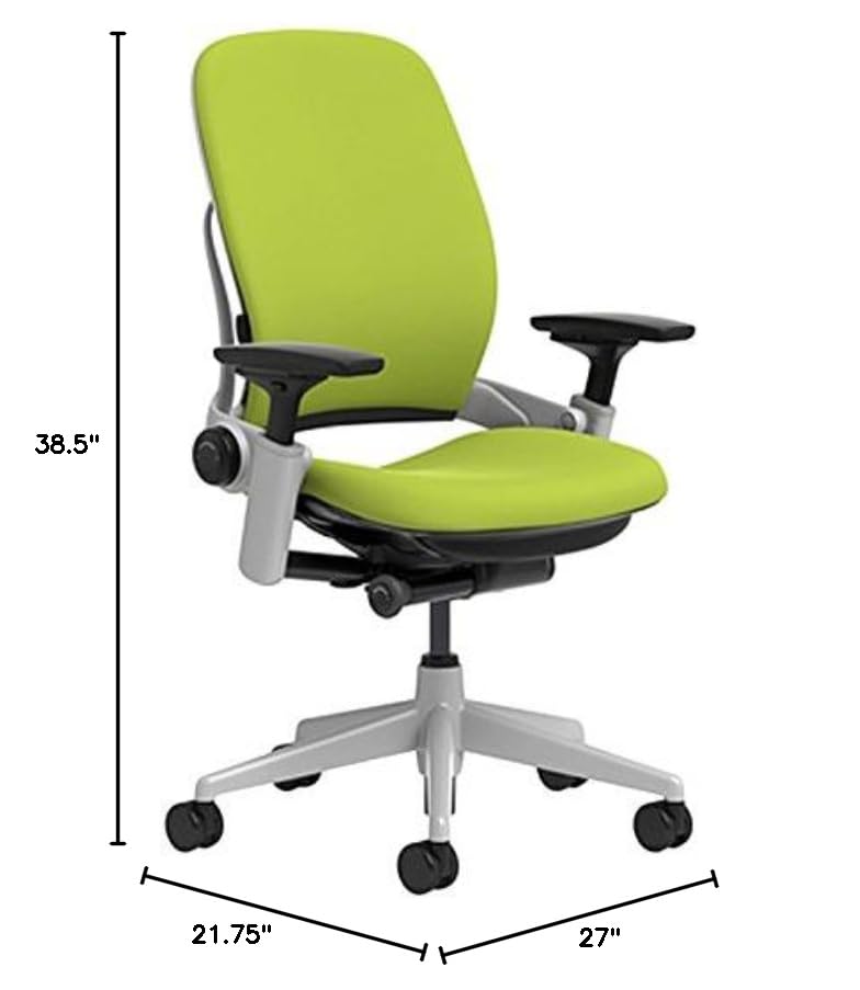 Image of Steelcase Leap Chair with Platinum Base & Hard Floor Caster, Wasabi