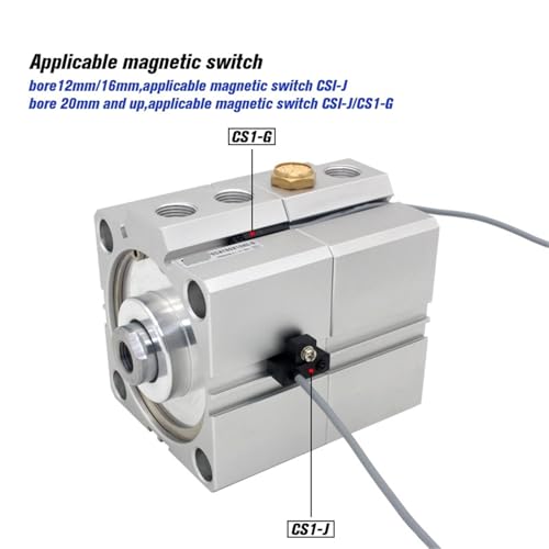 Vérin pneumatique SDAT16 course 50mm double effet duplex - 5