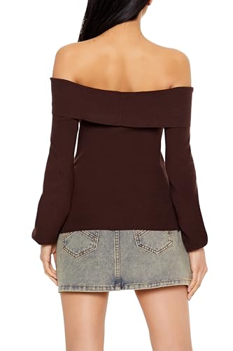Image of Forever 21 Women's Fitted Off-The-Shoulder Sweater
