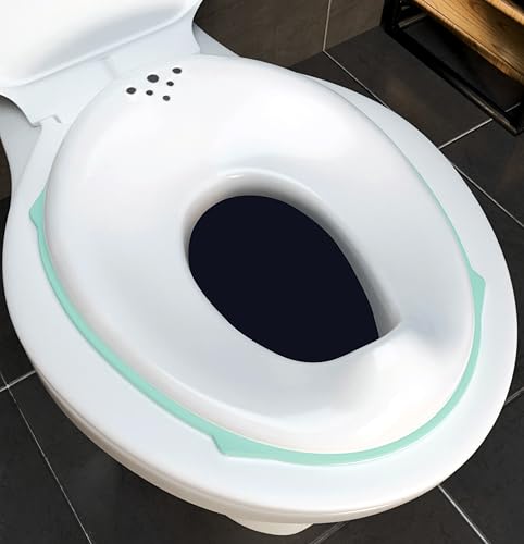 Image of Novo Baby Portable Baby Unisex Potty Training Toilet Seat with Non-Slip Base, Splash Guard, and Storage Hook - Ideal for 0-6 Year Child, Fits Round & Oval Toilets, Toddler Travel-Friendly New born