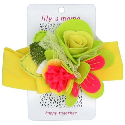 Miniatura 1 de Lily & Momo Zara - Diadema de fieltro con detalle de tul, para niñas, accesorios para niños pequeños, amarillo neón y rosa, verde brillante y