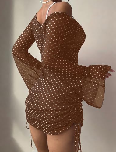 Image of ZAFUL Womens Swimsuit Cover Up Dress Off Shoulder Hollow Coverup Bathing Suit Mesh Swim Beach Dress