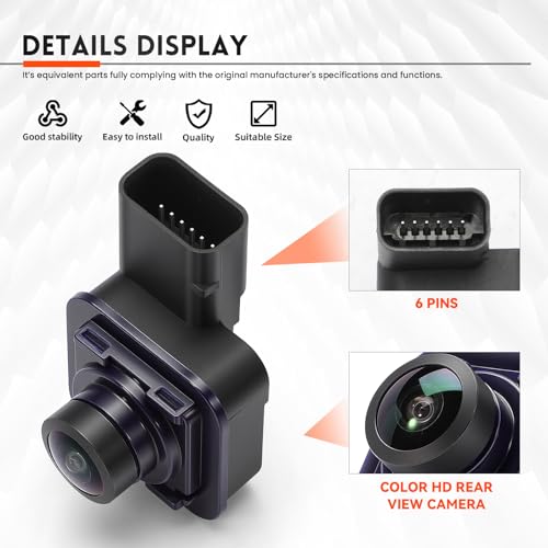 Image of Rear View Backup Camera Compatible with F250 F350 F450 F550 Super Duty 2017-2022 Replace JC3T-19G490-AD JC3T-19G490AD JC3T19G490AD Rear Park Assist Camera Only for 6pin Plugs