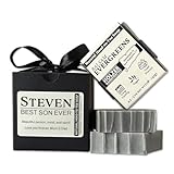 Holzer Handcrafted Personalized Best Son Ever Soap Gift Set: Bar Soap 3 Pack, Custom Printed Label on Black Gift Wrapped Box, Natural Handmade Cold Process, Luxury Scents or Unscented