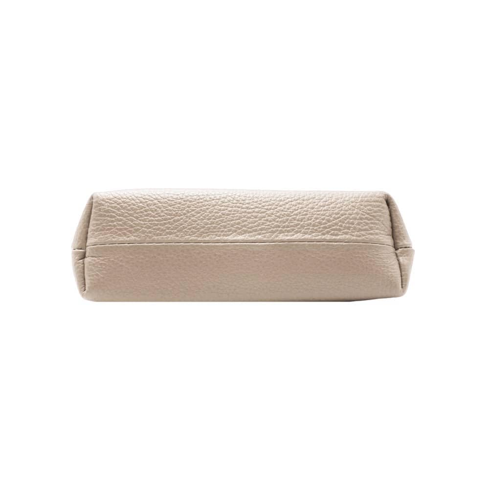 FrasiBags Beauty Case da Viaggio in Vera Pelle, Beauty Case Donna, Pochette per Trucchi Donna, Trousse Astuccio da Viaggio, Organizer Trucchi Made in Italy (Beige)