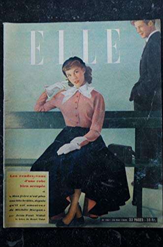 ELLE 182 23 mai 1949 - Cover Jupe Jacques Fath - faux col - Henri Vidal et MichÃ¨le Morgan - 32 pages FASHION VINTAGE