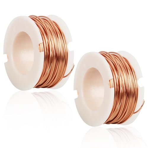 10M 0,5MM Alambre de Cobre Esmaltado Magnético de Alta Conductividad, Alambre Esmaltado, Hilo de Cobre, Cable cobre Esmaltado, para Modelos de Motores, Transformadores y Electromagnetismo (2 PC)