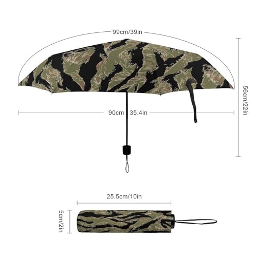 Parapluie de voyage compact tigre pour déplacements urbains - 2