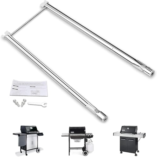 GFTIME 68,6CM 7507 Tube de Brûleur Accessoires pour Weber Spirit S-200, S-210, E-200, E-210 avec Boutons de brûleur latéral, Acier Inoxydable Brûleur pour...