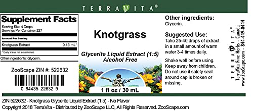 Miniatura 4 de TerraVita Extracto líquido de glicerita Knotgrass (15) - Sin sabor (1 oz, ZIN 522632)