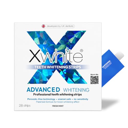 Image of Xwhite 14 Day Teeth Whitening Kit -28 Strips - Halal Certified, Vegan, Pap+, Alcohol-Free, Peroxide-Free, Dissolving Strips for Sensitive Teeth (Advanced Whitening)