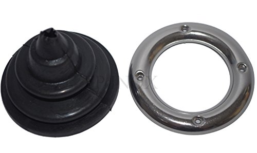 Soufflet Noir en Caoutchouc avec Bague en INOX Passe Cable