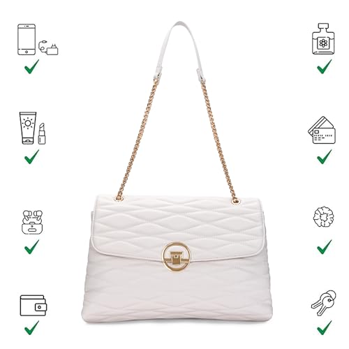 Image of Lavie Luxe Women's Monogram Wella 3-Compartment Satchel Handbag | Satchel Bag for Work | Ladies purse | Stylish Shoulder Bag | Gift For Women