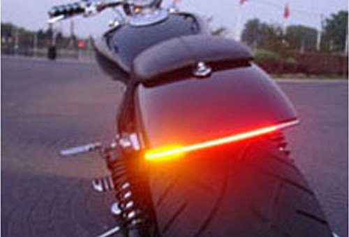 FREESOO Universal LED Bande Lumineuse Moto 12V 48LEDS 48SMD Flexibles Feux Stop Etanche Arrêt du Signal Lampe pour Harley Davidson Moto Vélo