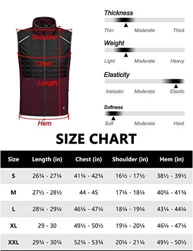 Little Donkey Andy Men's Lightweight Golf Vest Warm Outdoor Sleeveless Jacket For Hiking Travel Running Casual Black/Dark Red S #TOP6