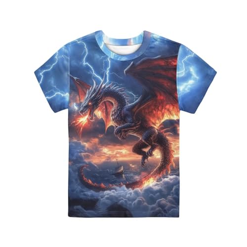 Image of WELLFLYHOM Kids Tshirts Girls Boys Short Sleeve Crewneck Tees Shirts Casual Sport Pullover Tops Size 3-16 Years