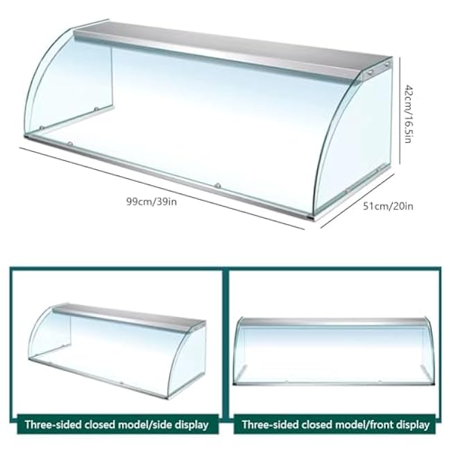 Commercial Countertop Cake Display Case, Bakery Cabinet, Deli Cabinets, Glass Food Display Cases for Bread Dessert Cookie Baking(99x51x42cm)